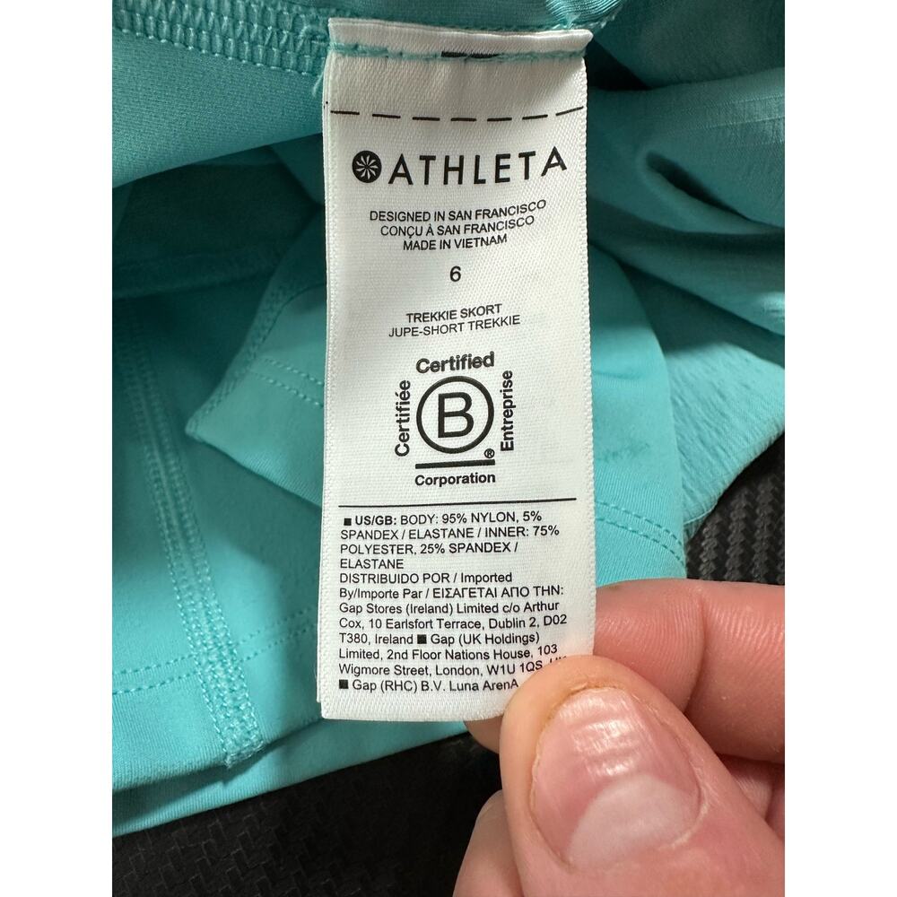 Athleta Trekkie Skort Sea Blue Size 6 Golf Tennis Ripstop Outdoor - Picture 4 of 10